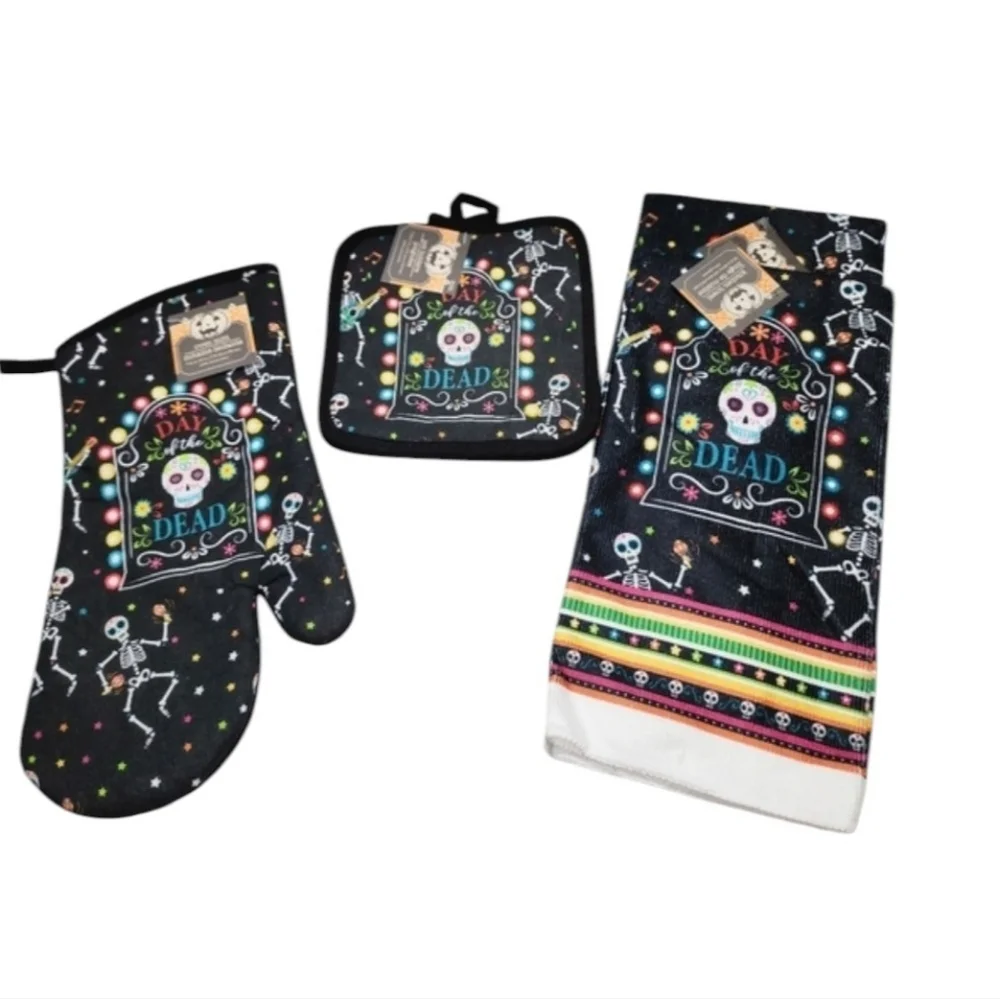 Day of The Dead SUGAR SKULLS Kitchen Set
